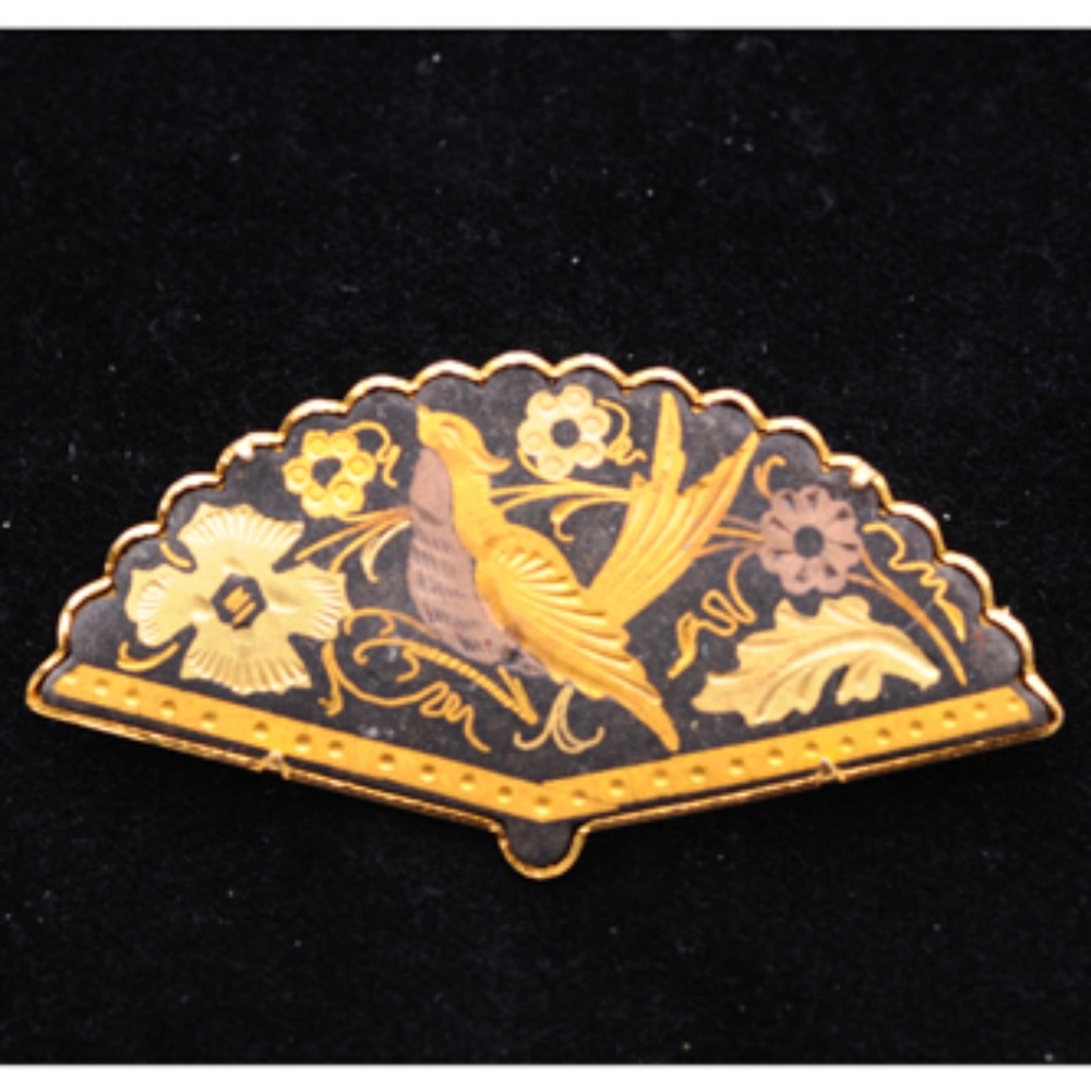 Toledo Spanish Gold Fan pins - Vintage
